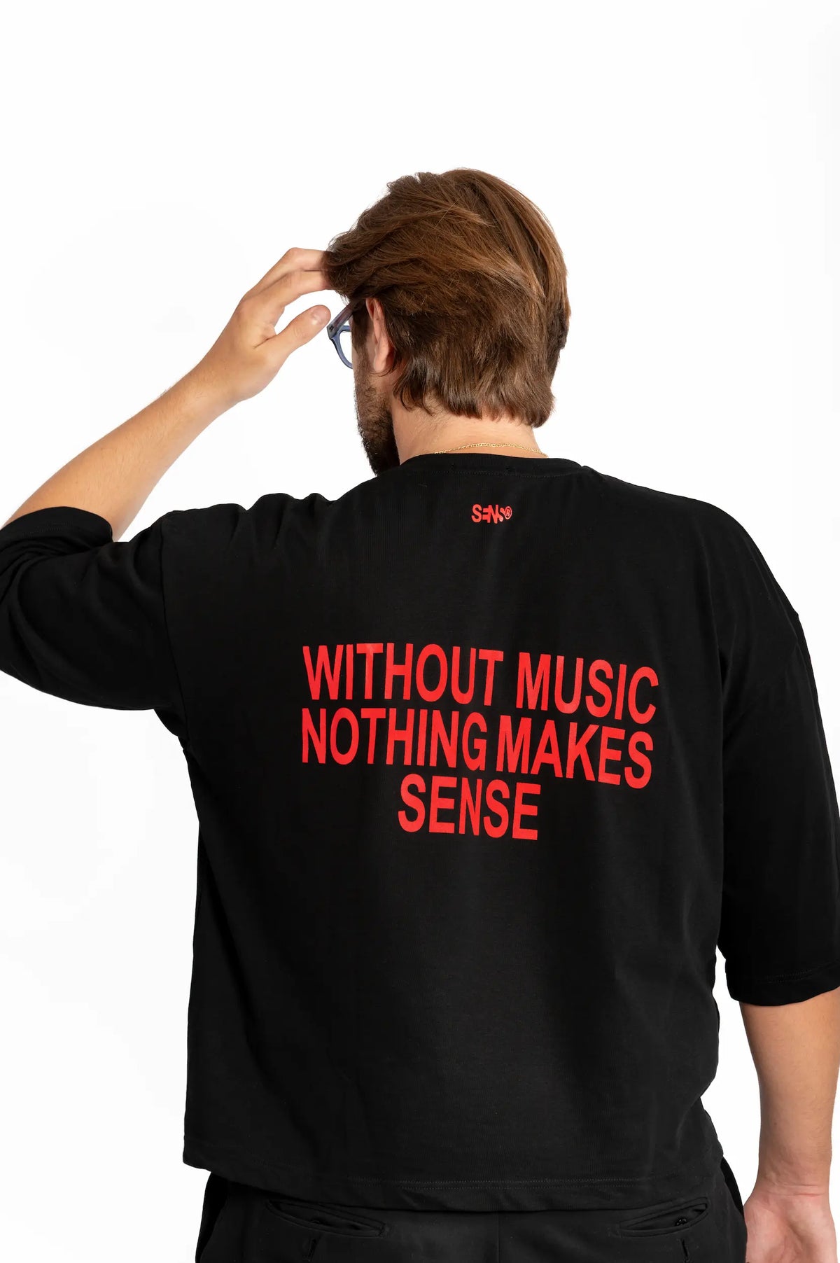 WITHOUT MUSIC NOTHING MAKES SENSE NERA UOMO