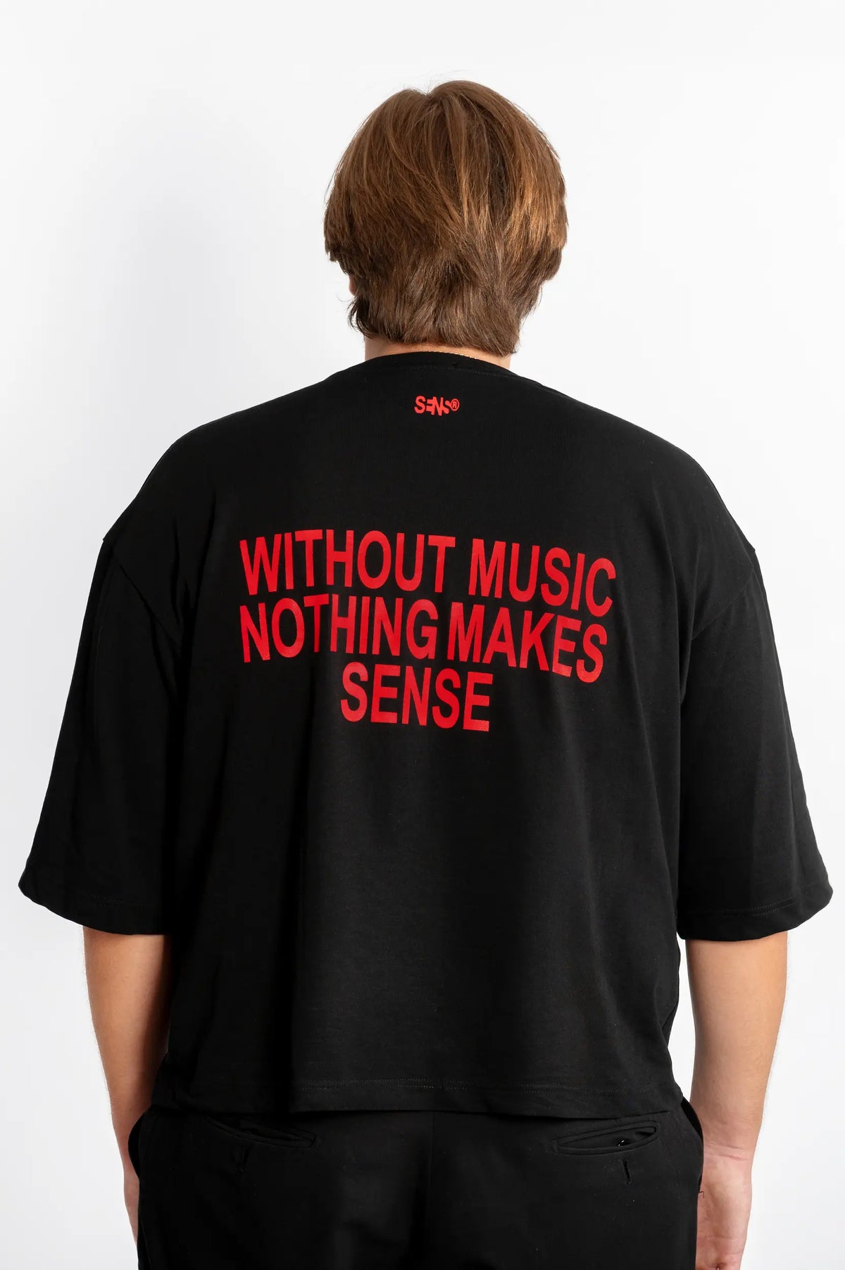 WITHOUT MUSIC NOTHING MAKES SENSE NERA UOMO